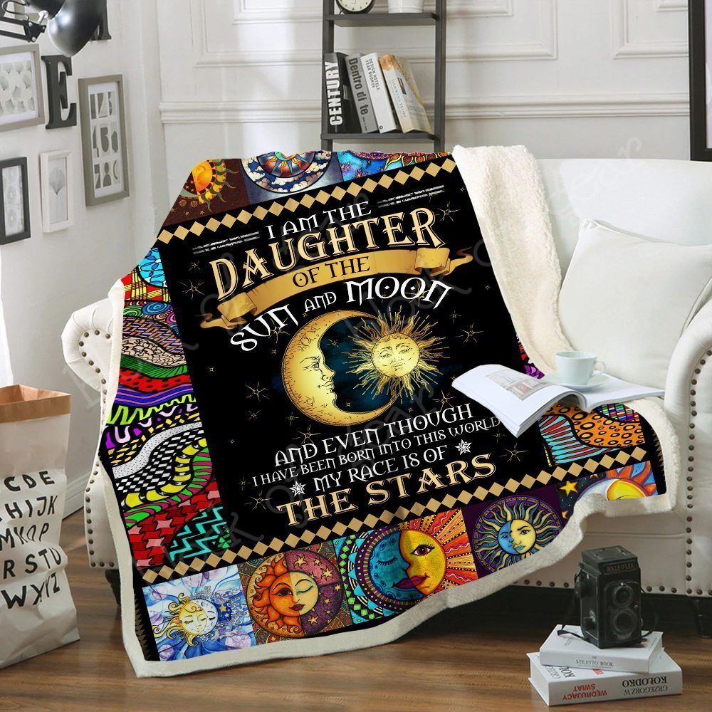 Sun And Moon Hippie Wicca Sherpa Fleece Blanket