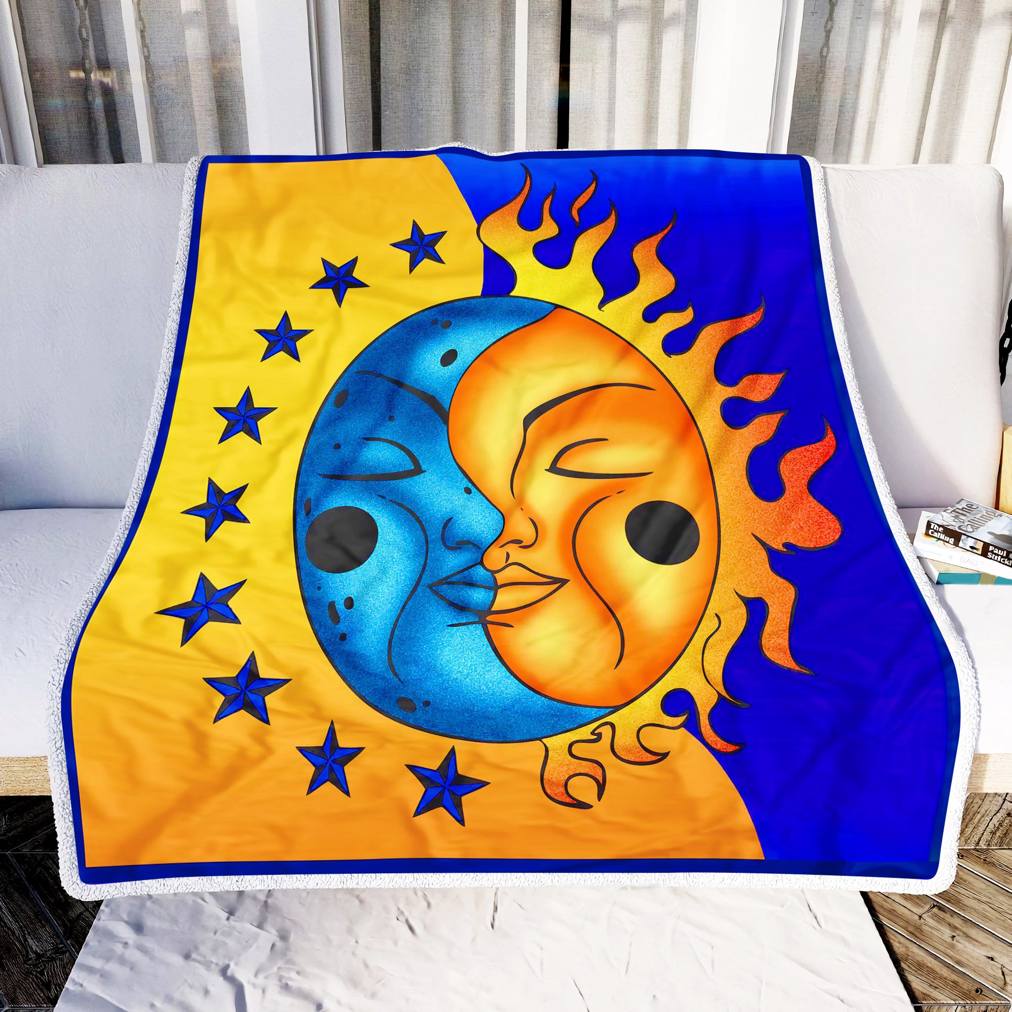 Sun And Moon Fleece Blanket