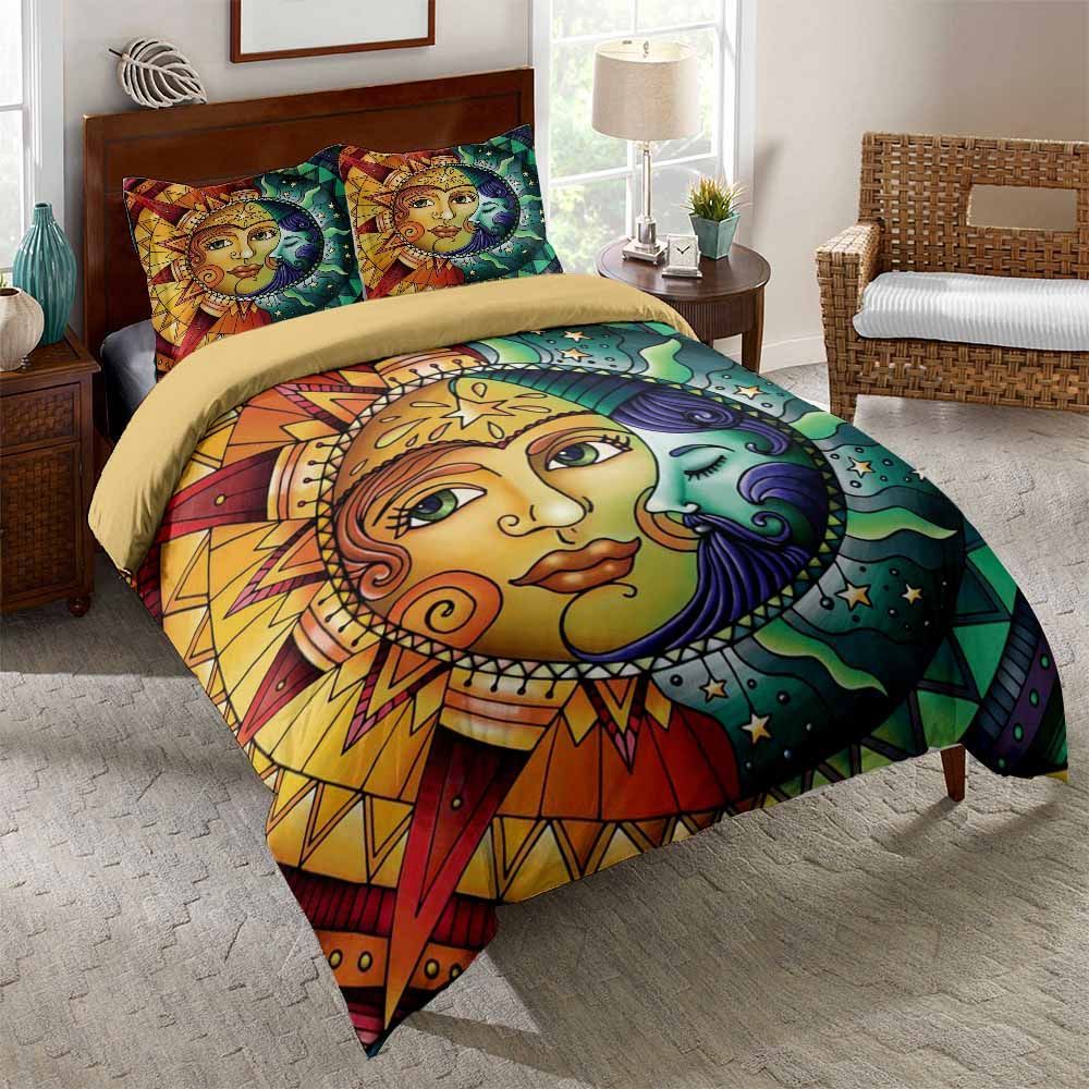 Sun And Moon Tattoo Printed Bedding Set