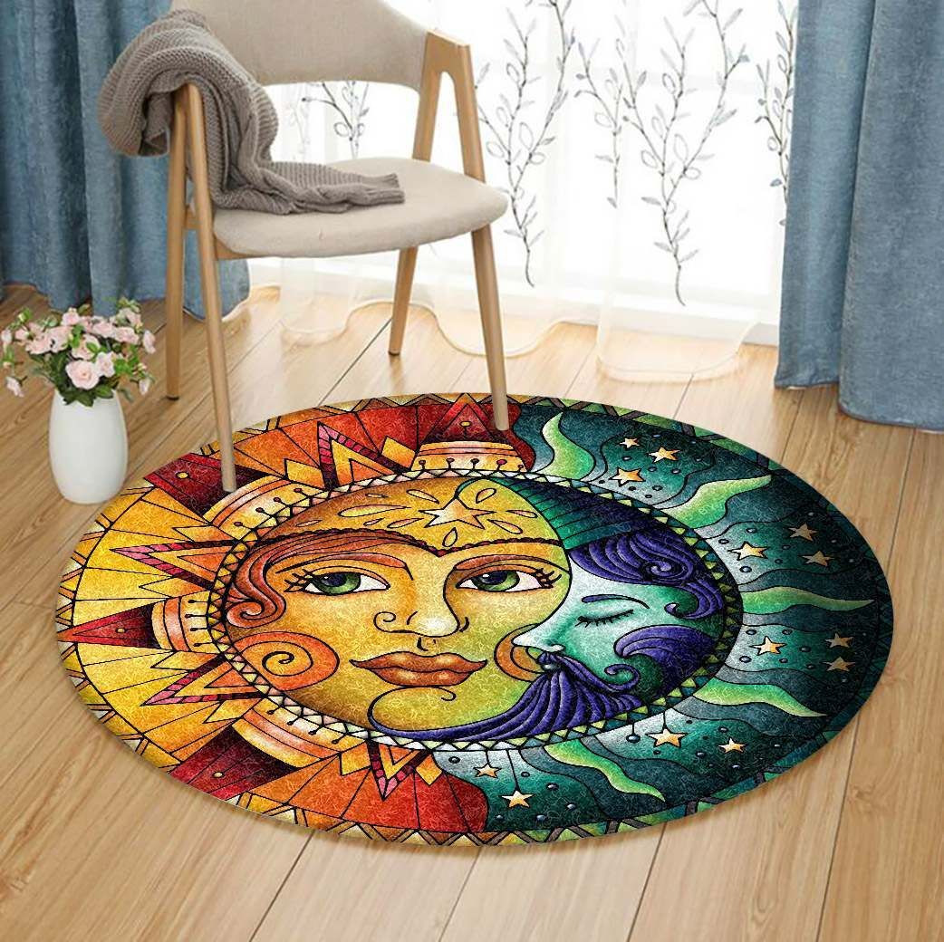 Sun And Moon Round Carpet