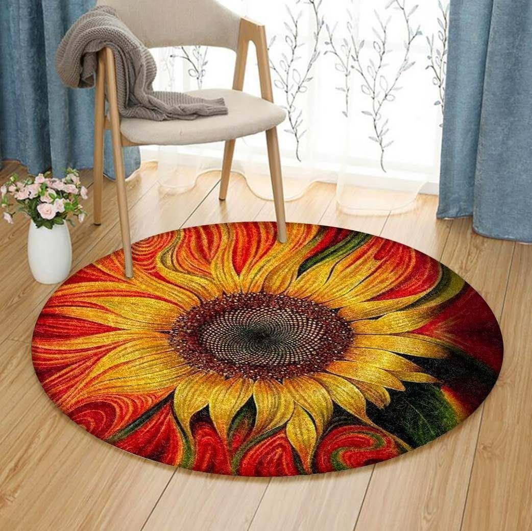 Sun Flower Round Carpet