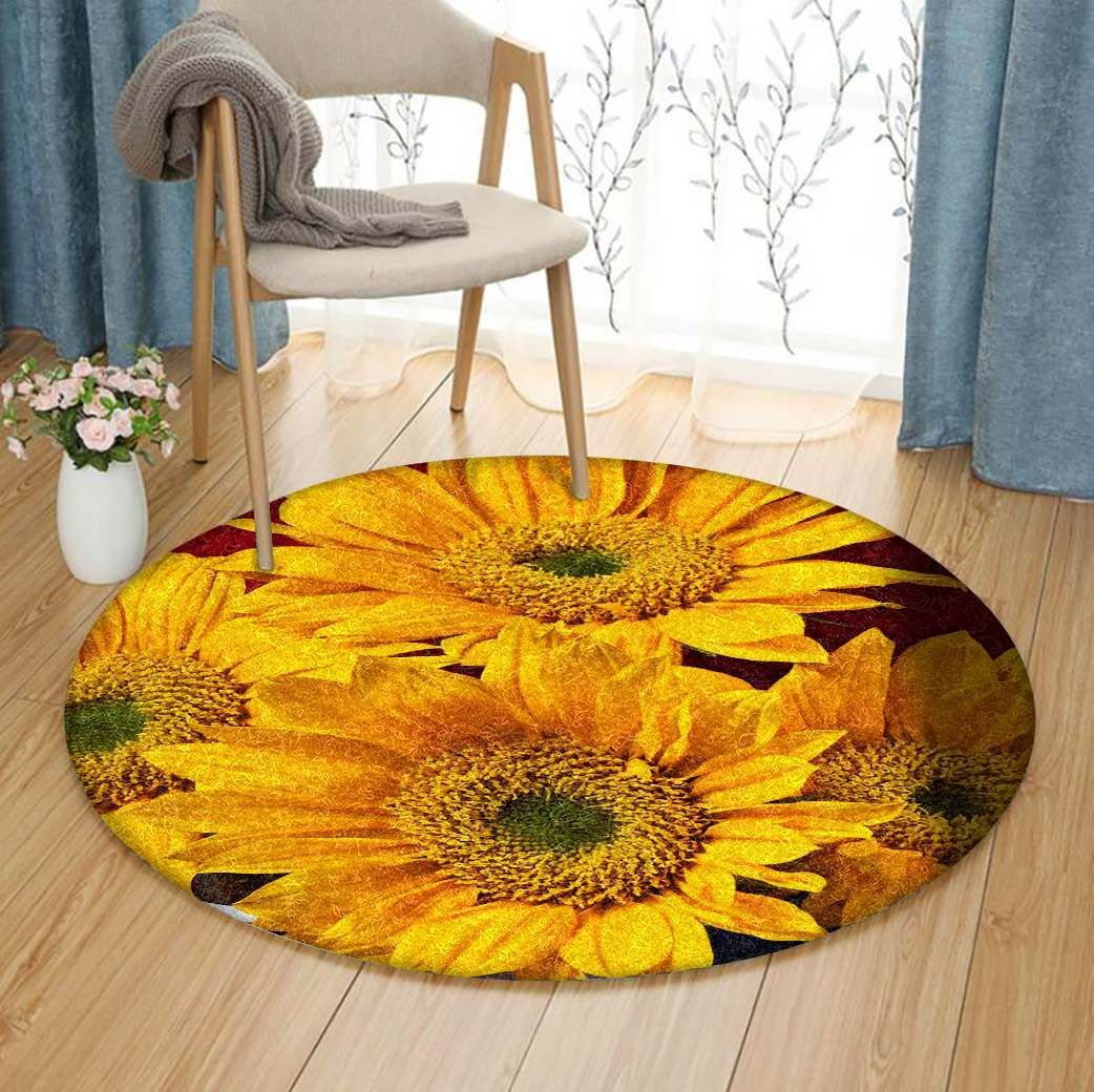 Sun Flower Round Carpet
