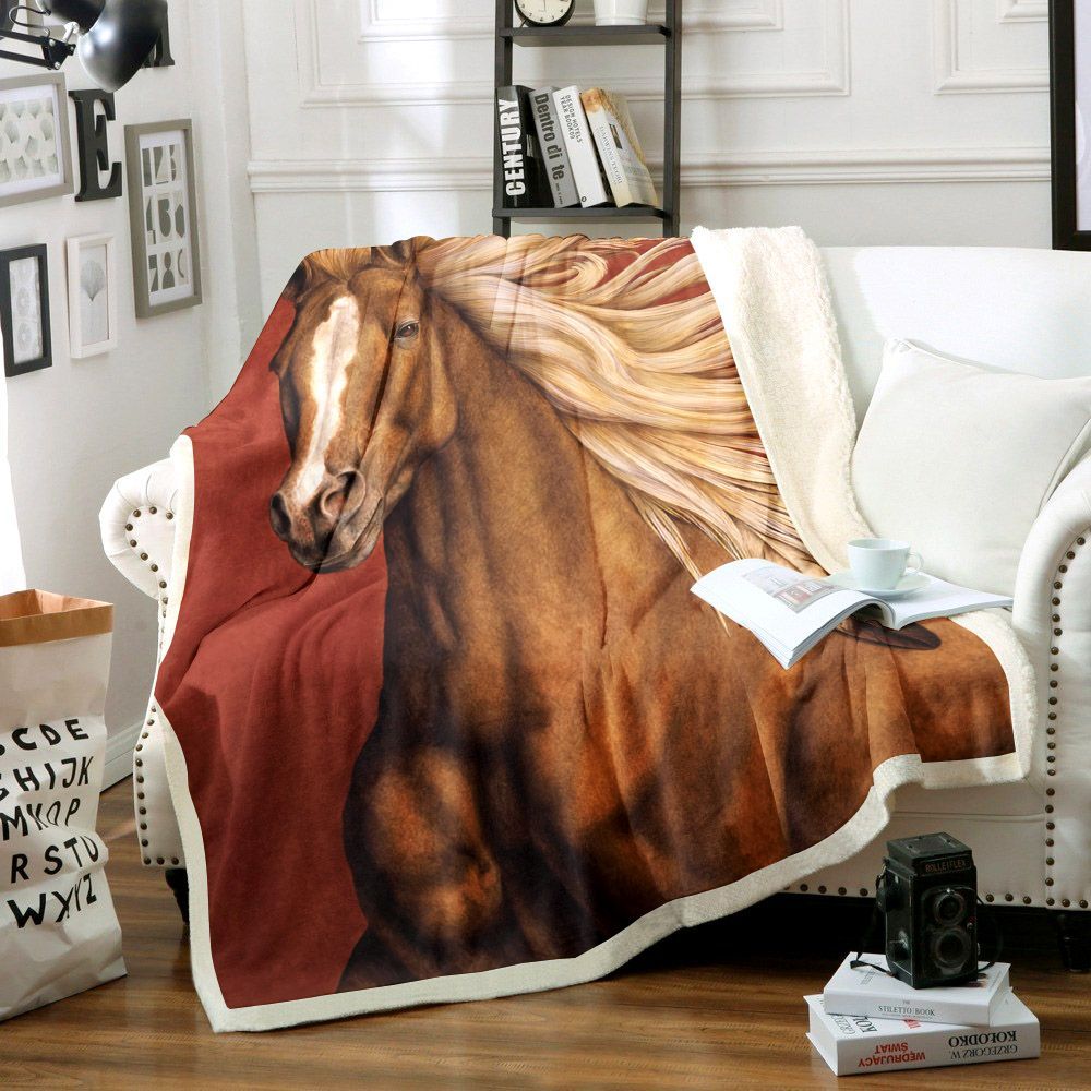 Sun Horse Sherpa Fleece Blanket