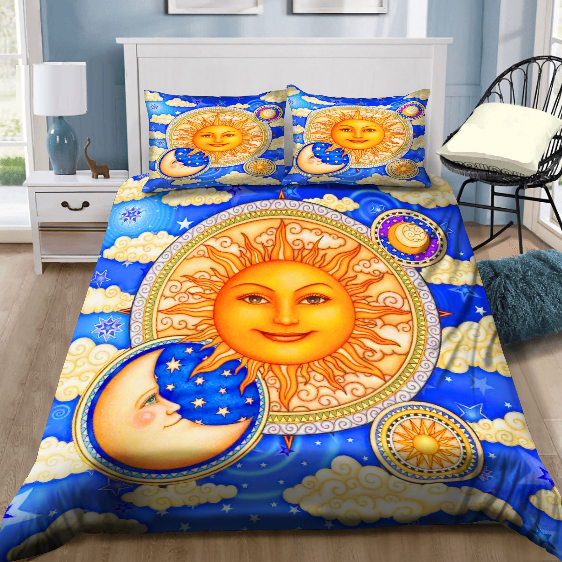 Sun Moon Pattern Bedding Set