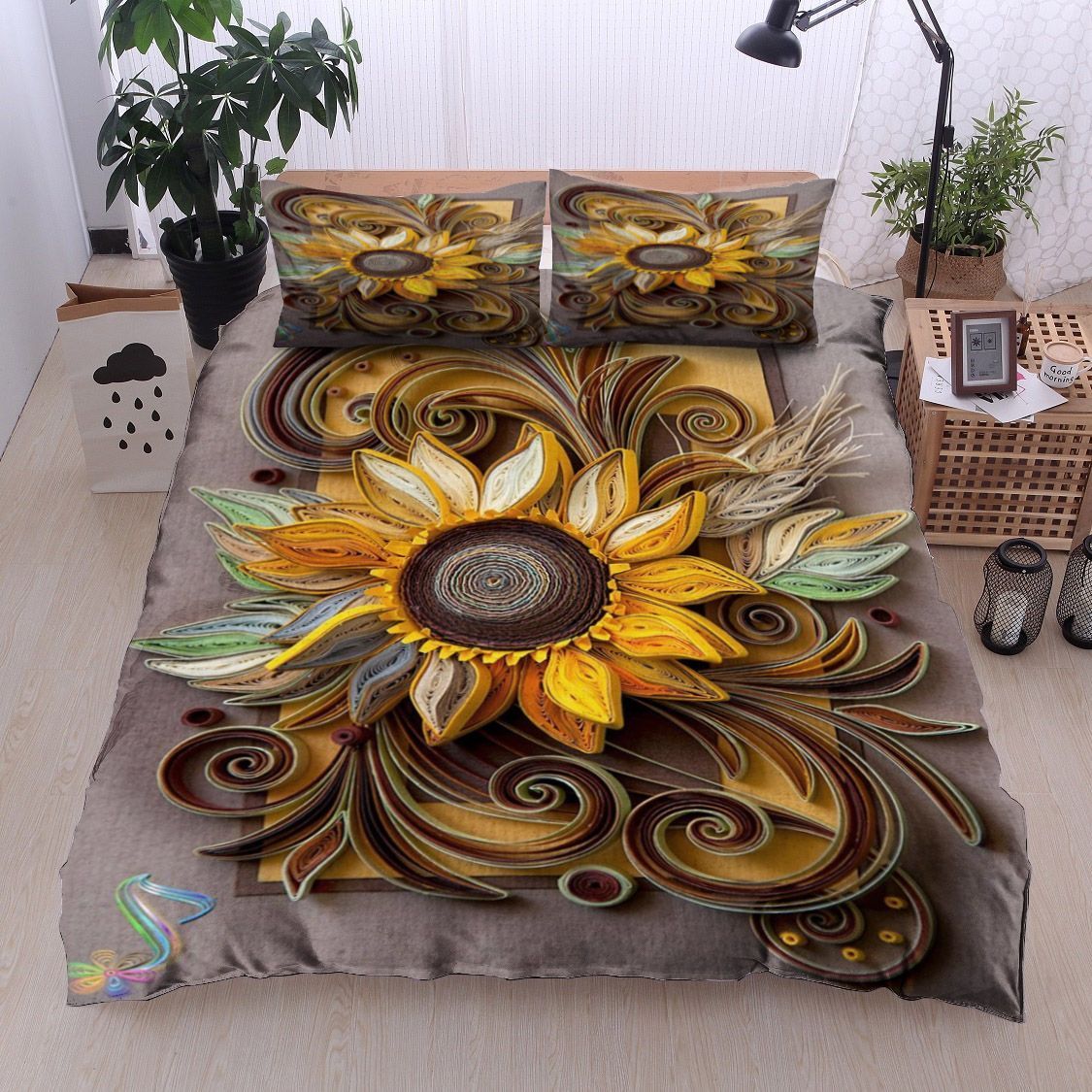 Sunflower Abstract Bedding Set