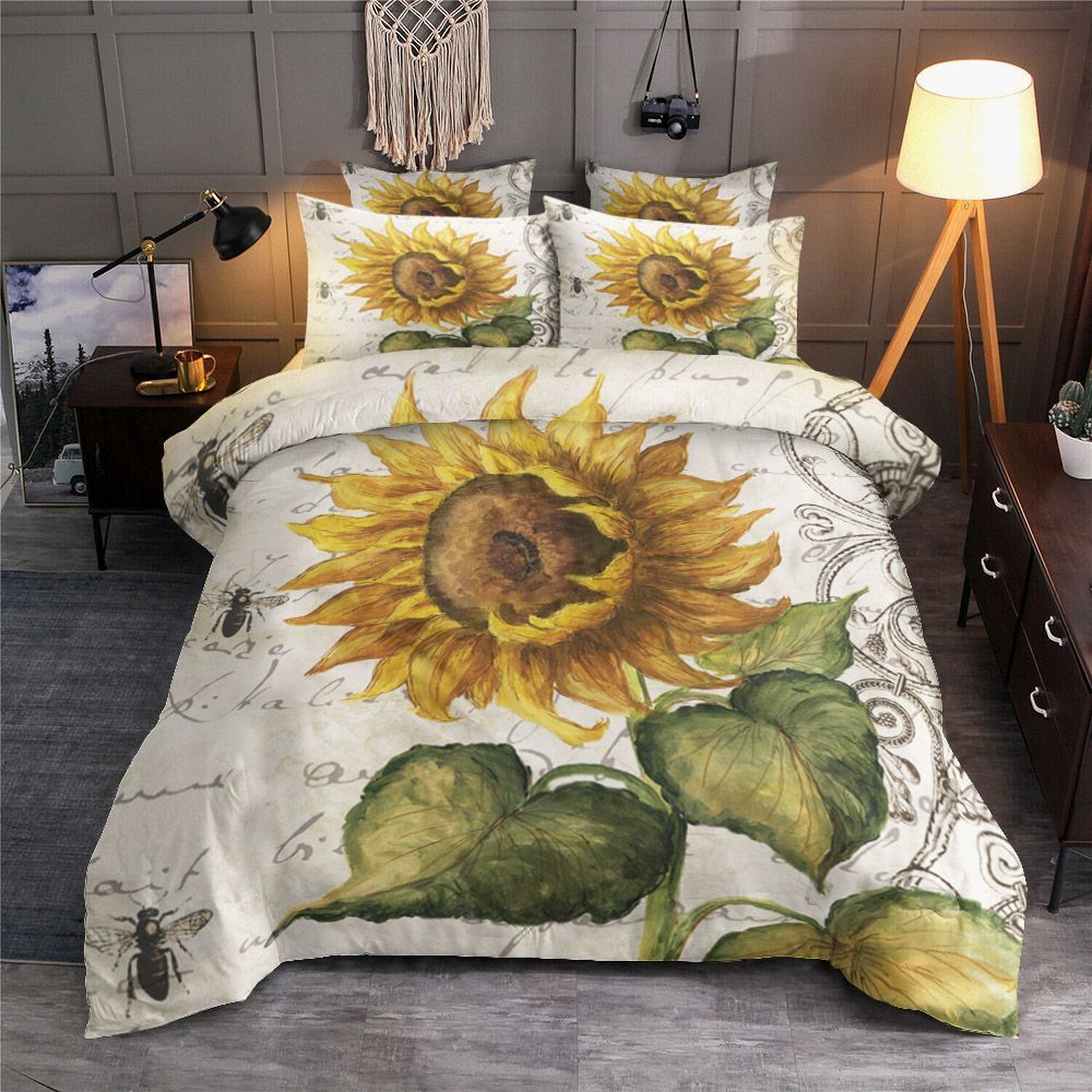 Sunflower And Bee Bedding Set