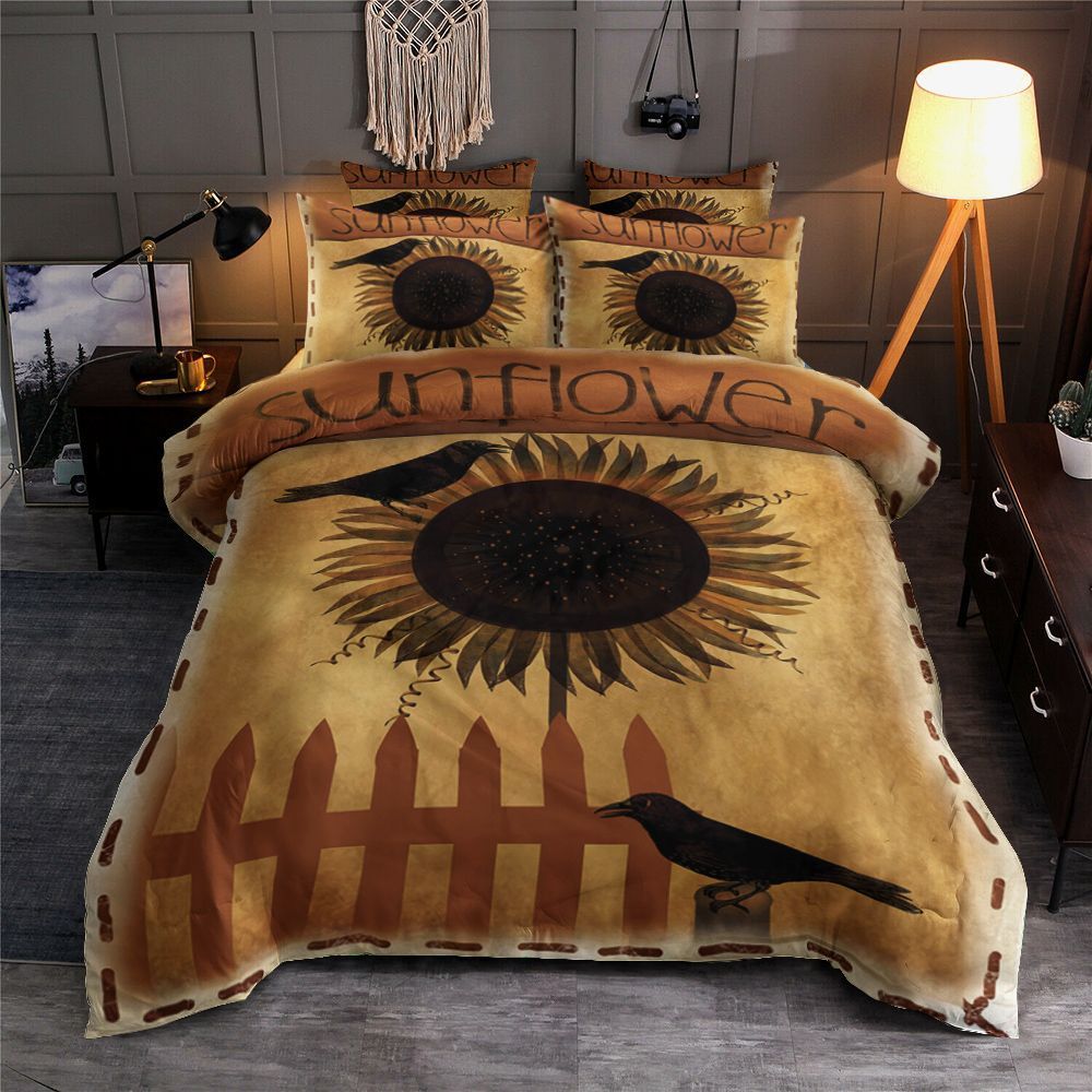 Sunflower And Bird Bedding Set