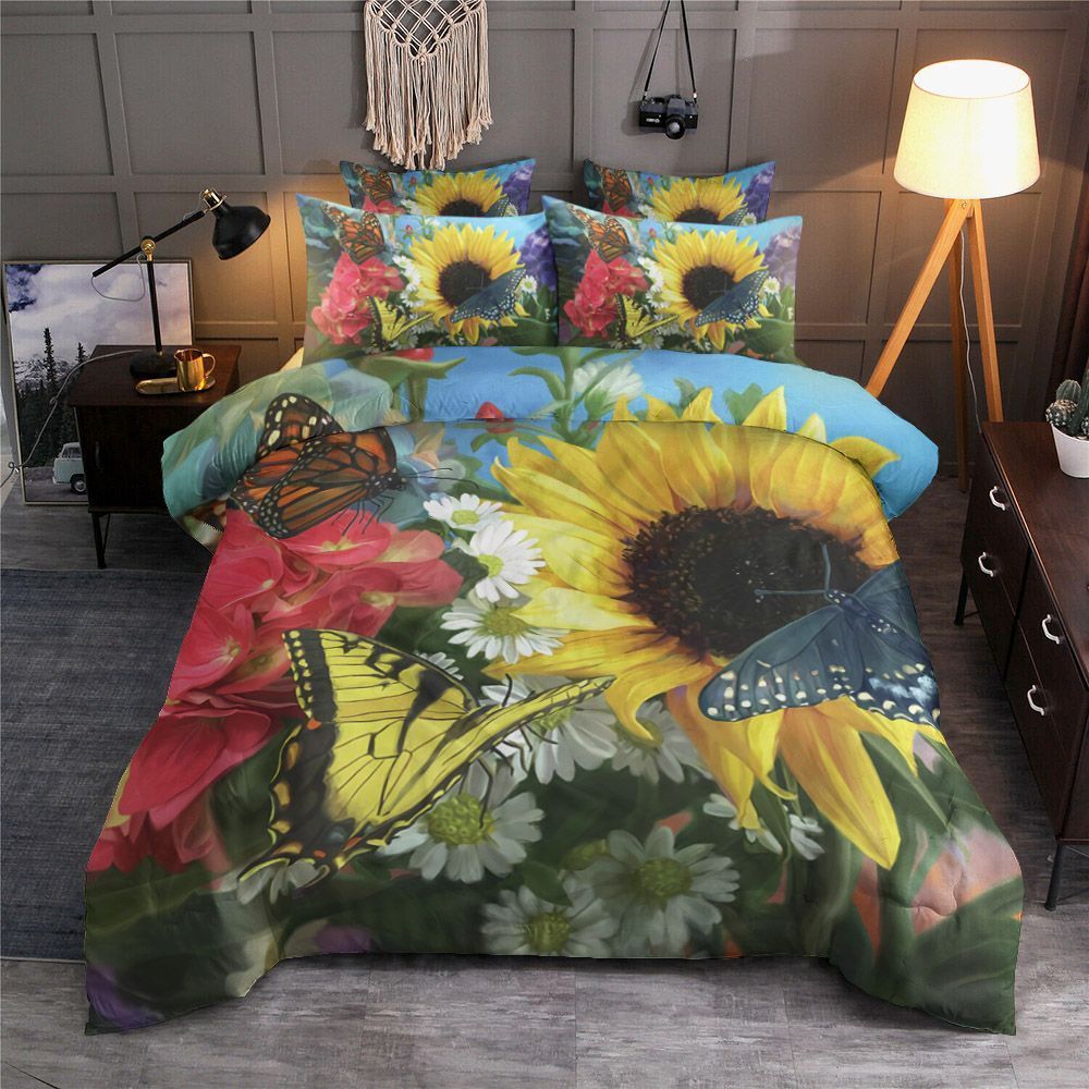 Sunflower And Butterfly Bedding Set