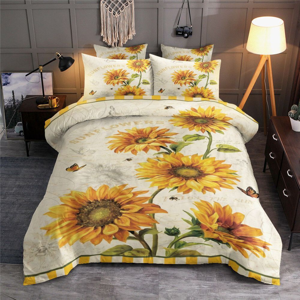 Sunflower And Butterfly Bedding Set