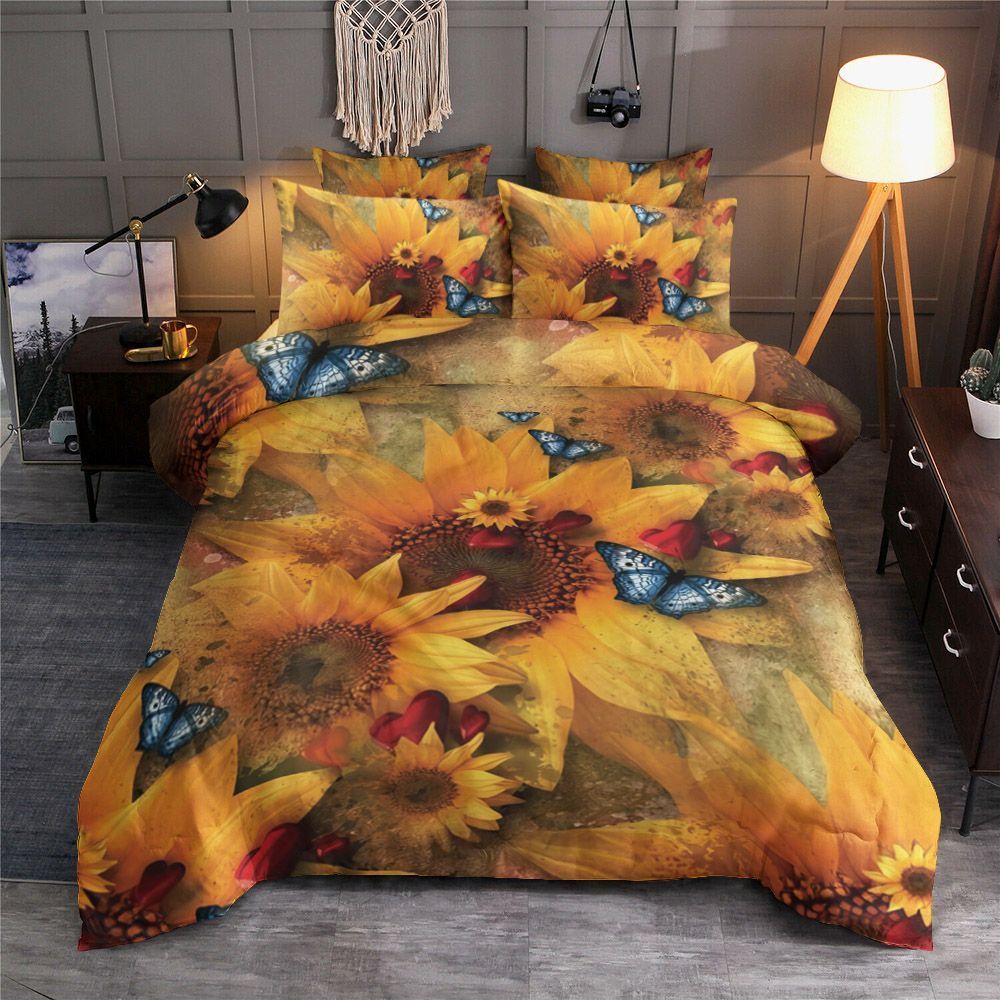 Sunflower And Butterfly Bedding Set