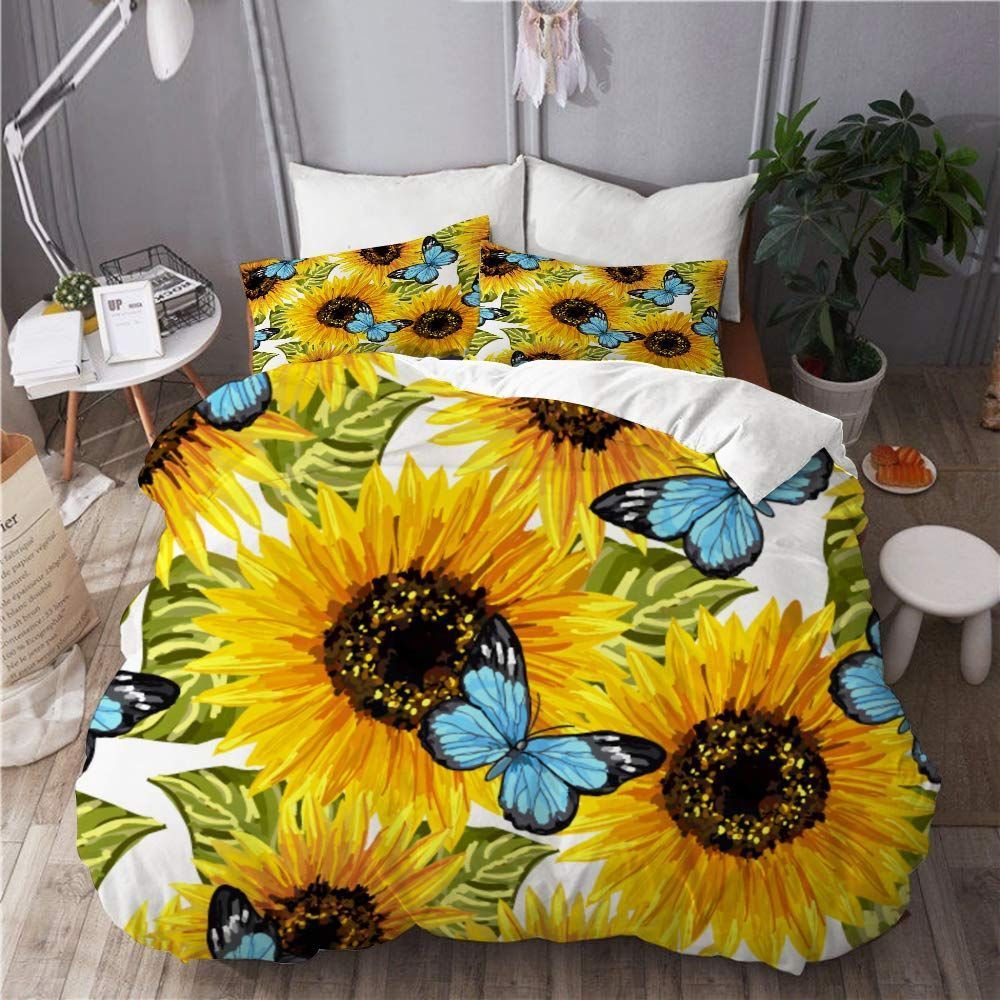 Sunflower And Butterfly Bedding Set