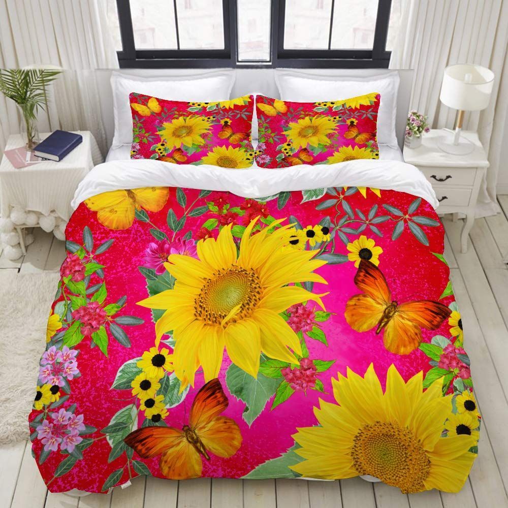 Sunflower And Butterfly Bedding Set