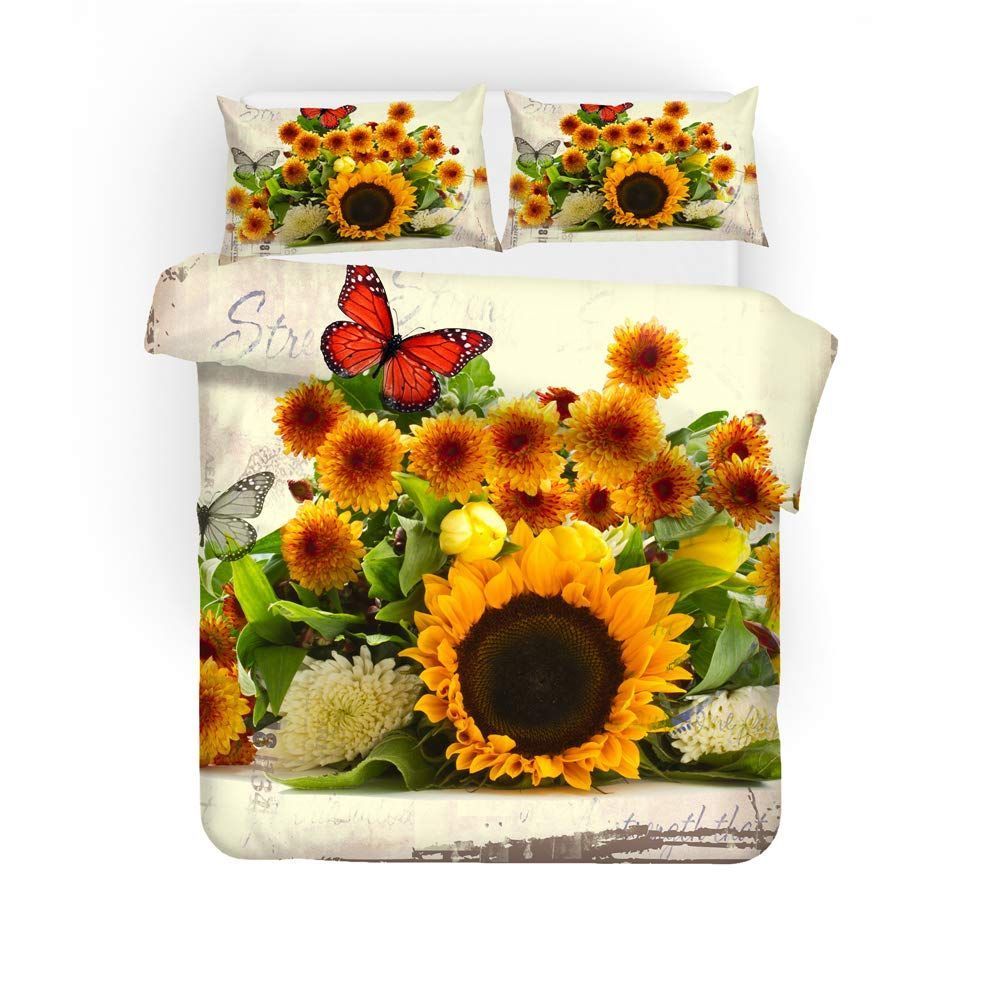 Sunflower And Butterfly Bedding Set