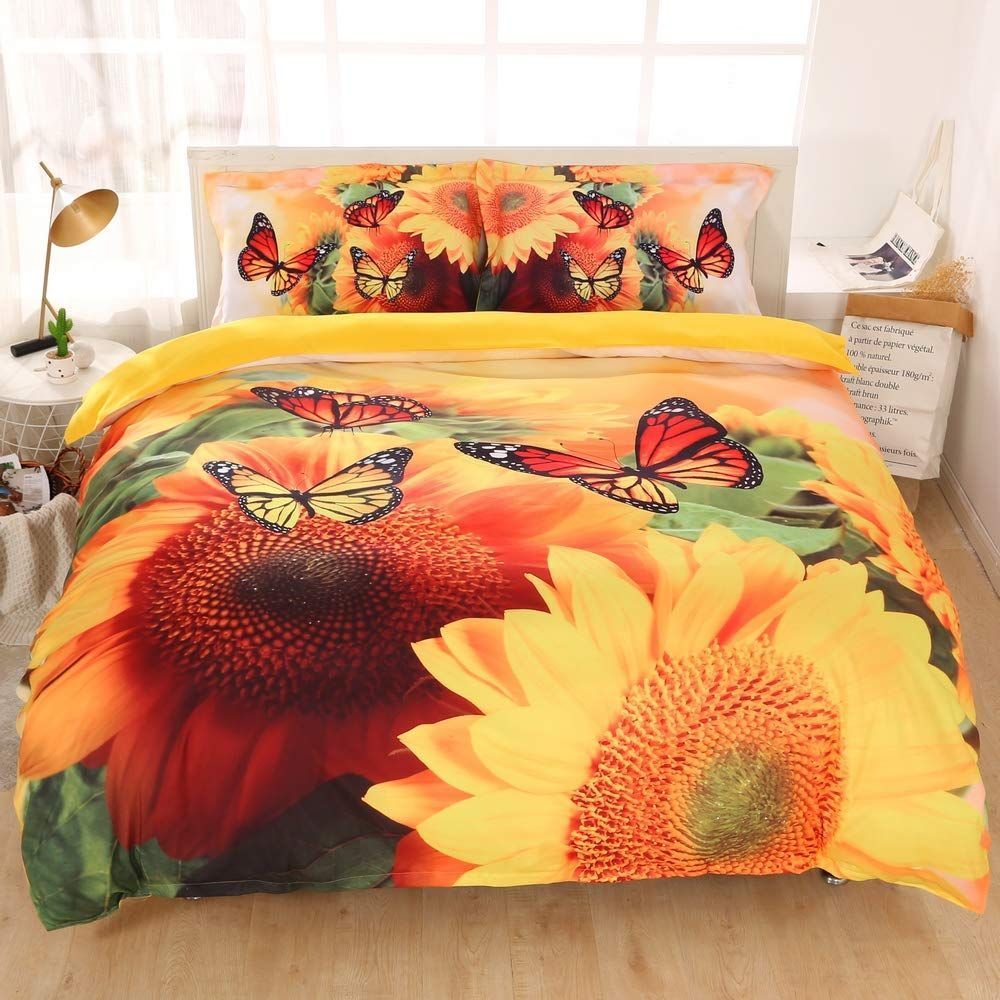 Sunflower And Butterfly Bedding Set
