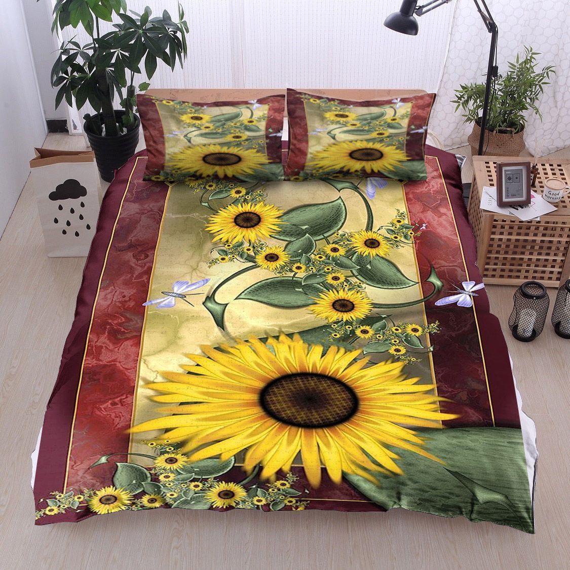 Sunflower And Butterfly In Garden Bedding Set