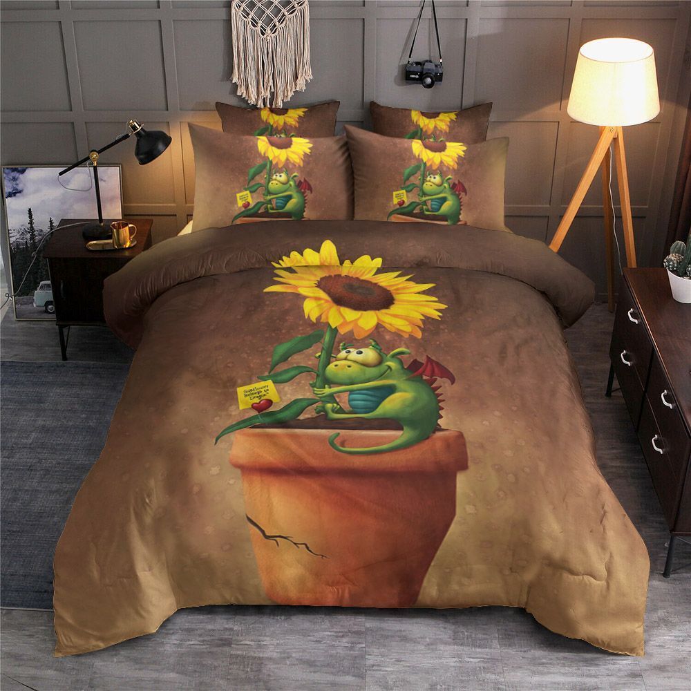 Sunflower And Dragon Bedding Set
