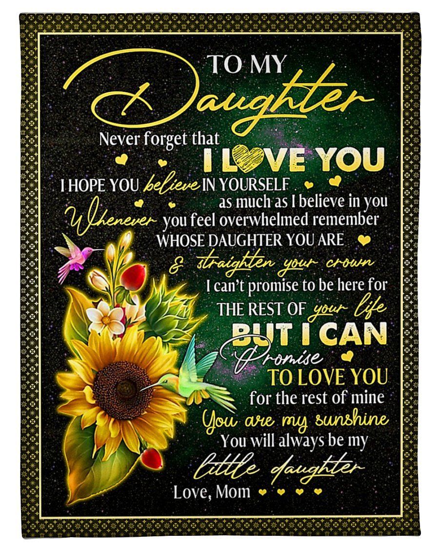 Sunflower Bird To Daughter Promise To Love You Fleece Blanket Fleece Blanket