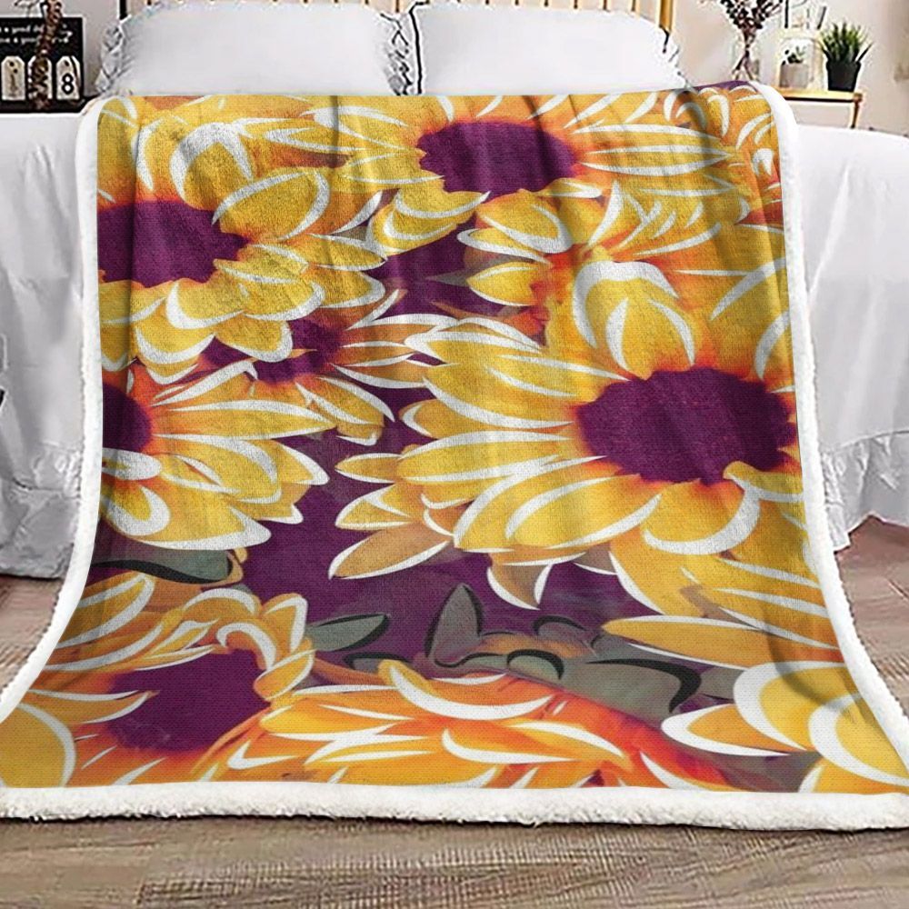 Sunflower Sherpa Fleece Blanket