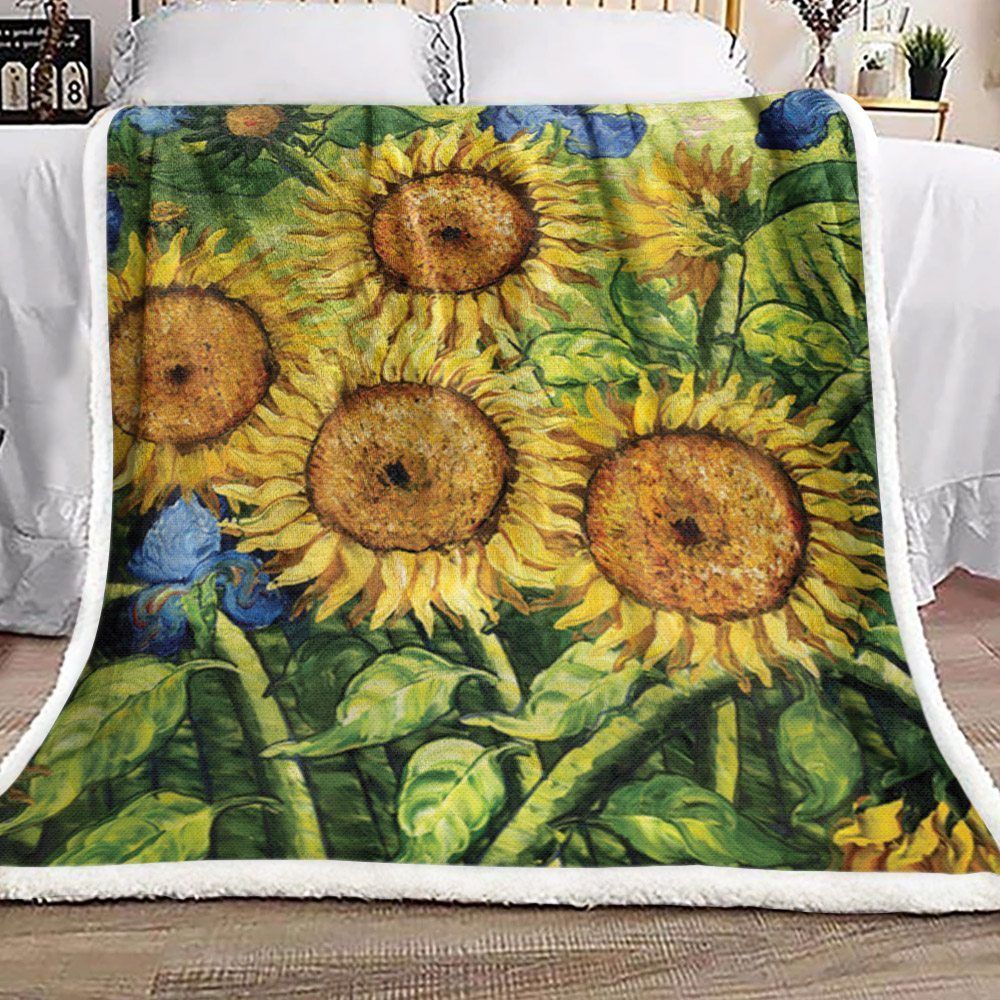 Sunflower Sherpa Fleece Blanket