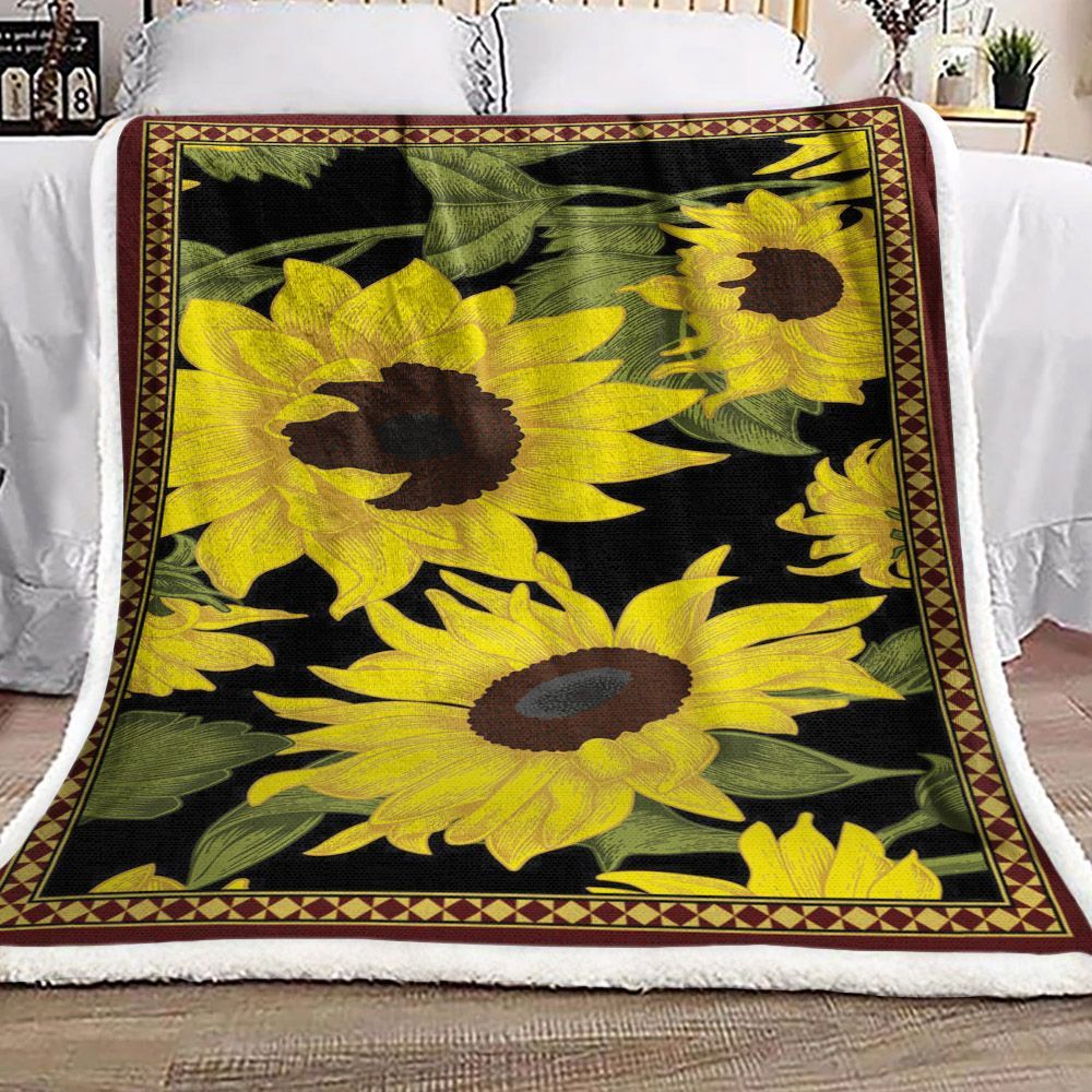 Sunflower Sherpa Fleece Blanket