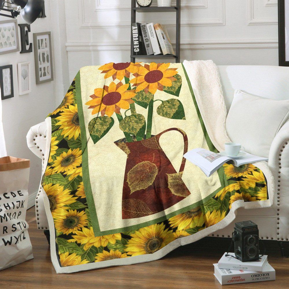 Sunflower Sherpa Fleece Blanket