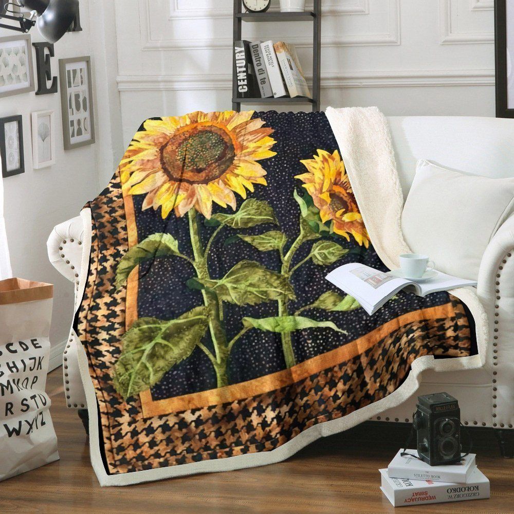Sunflower Sherpa Fleece Blanket