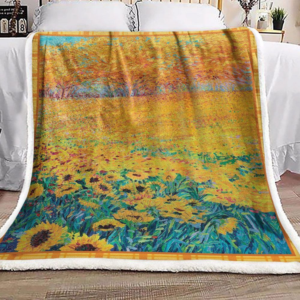 Sunflower Sherpa Fleece Blanket