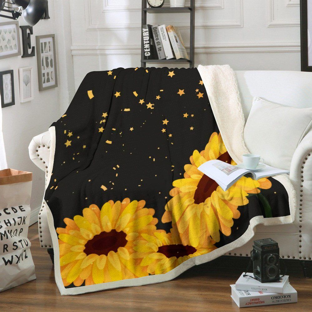 Sunflower Sherpa Fleece Blanket