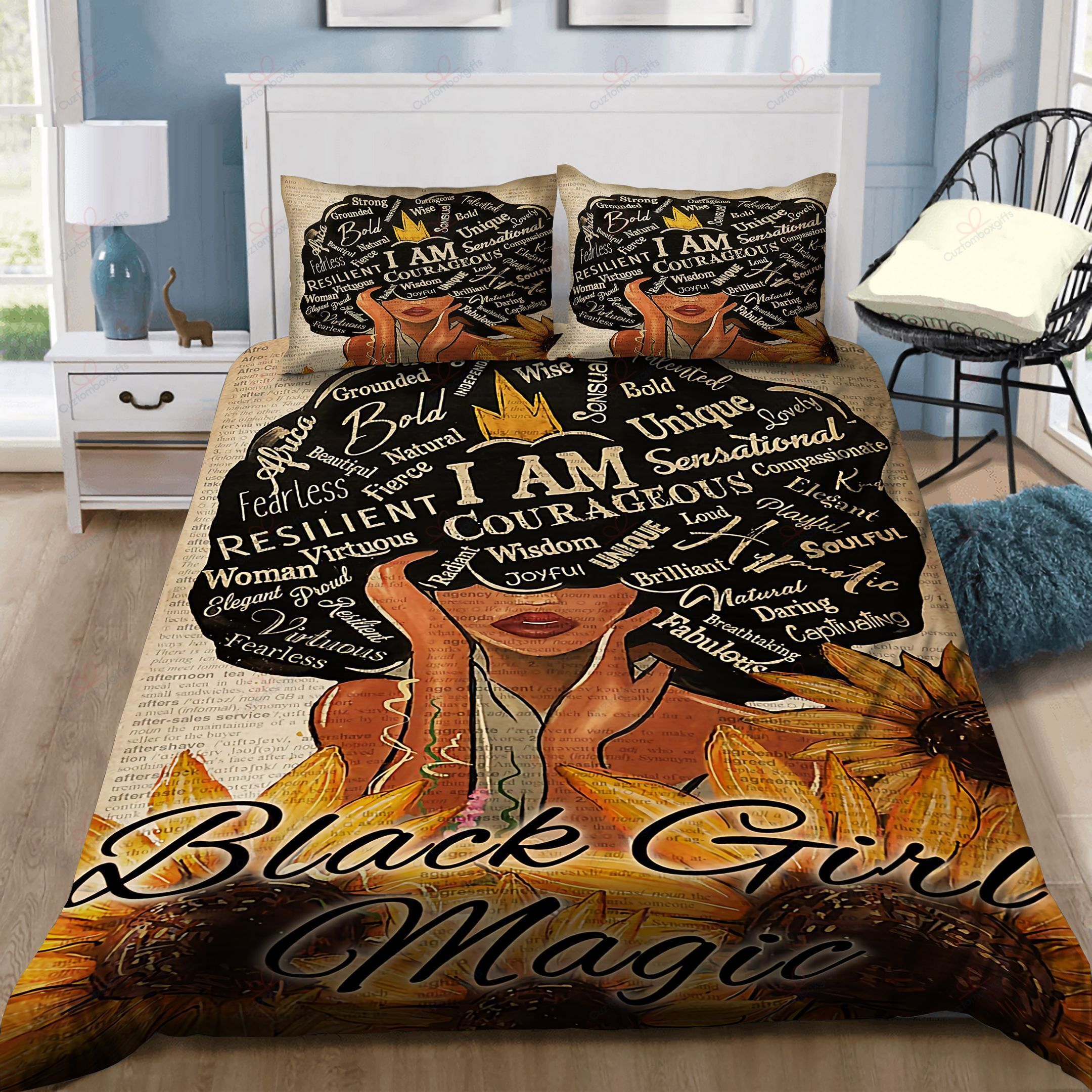 Sunflower Black Girl Magic Bedding Set