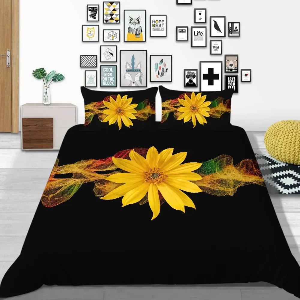 Sunflower Black Gs Cl Bedding Set