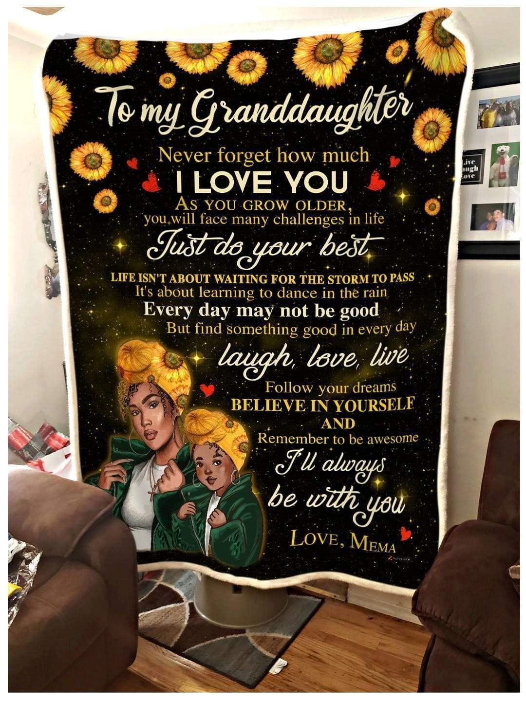 Sunflower Blanket Giving Granddaughter From Meme I’ll Always Be With You