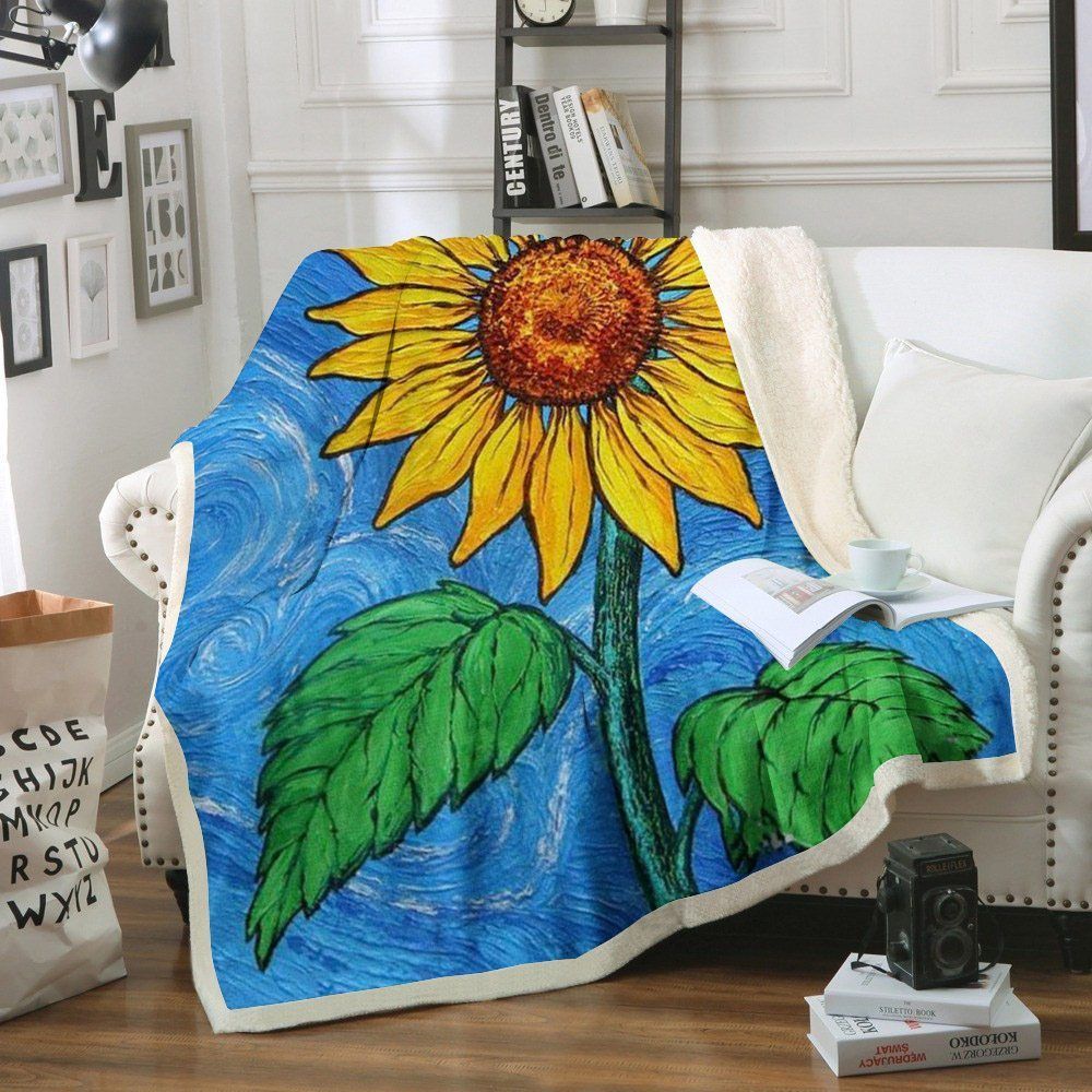 Sunflower Sherpa Fleece Blanket