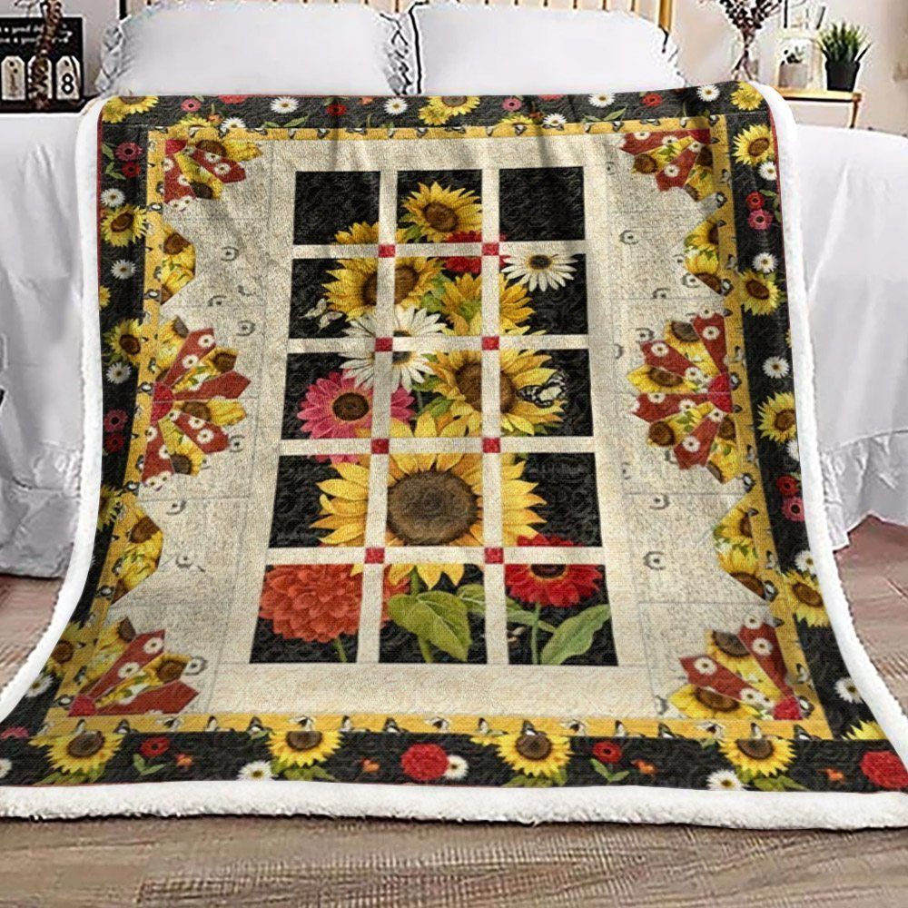 Sunflower Sherpa Fleece Blanket