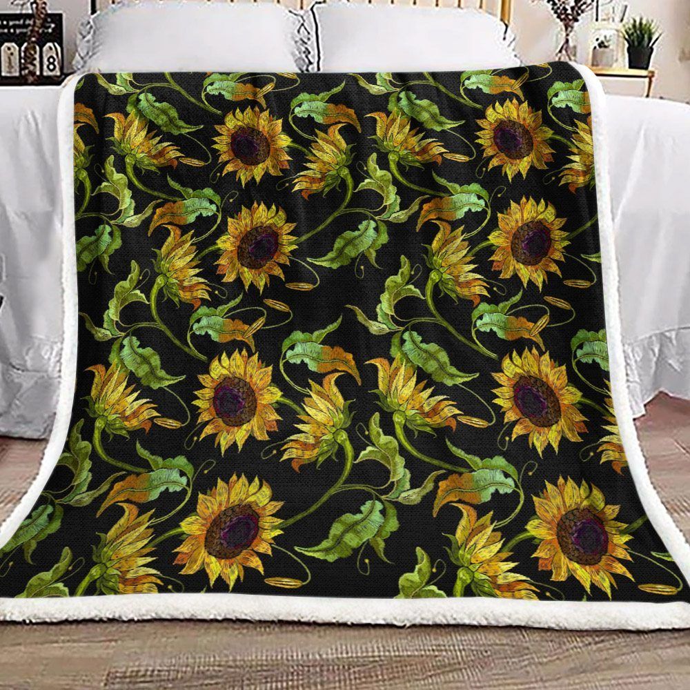 Sunflower Sherpa Fleece Blanket