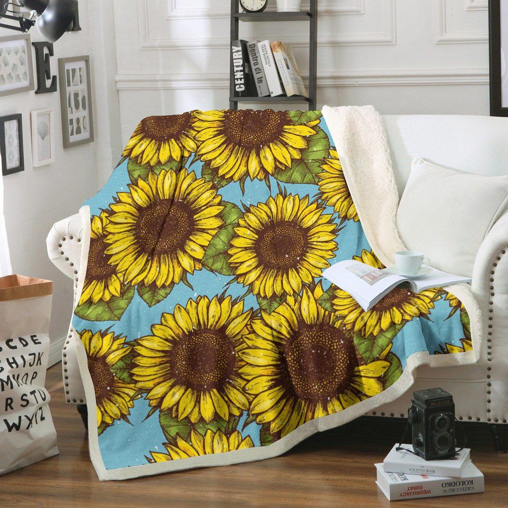 Sunflower Sherpa Fleece Blanket