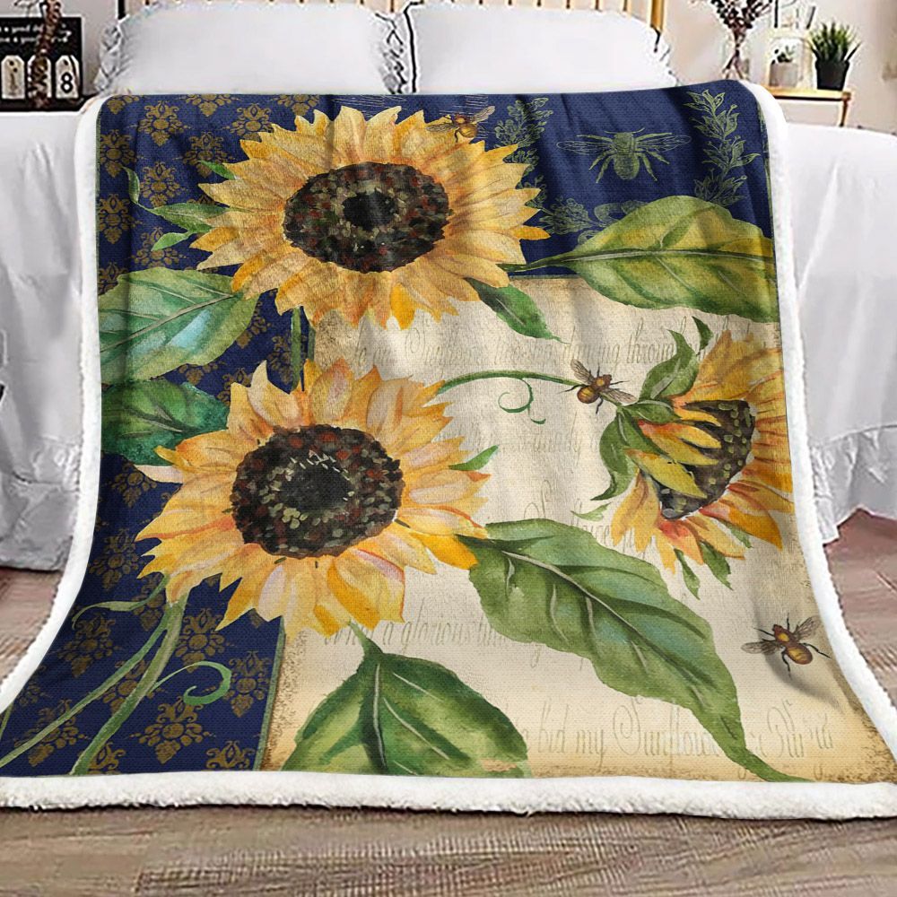 Sunflower Sherpa Fleece Blanket
