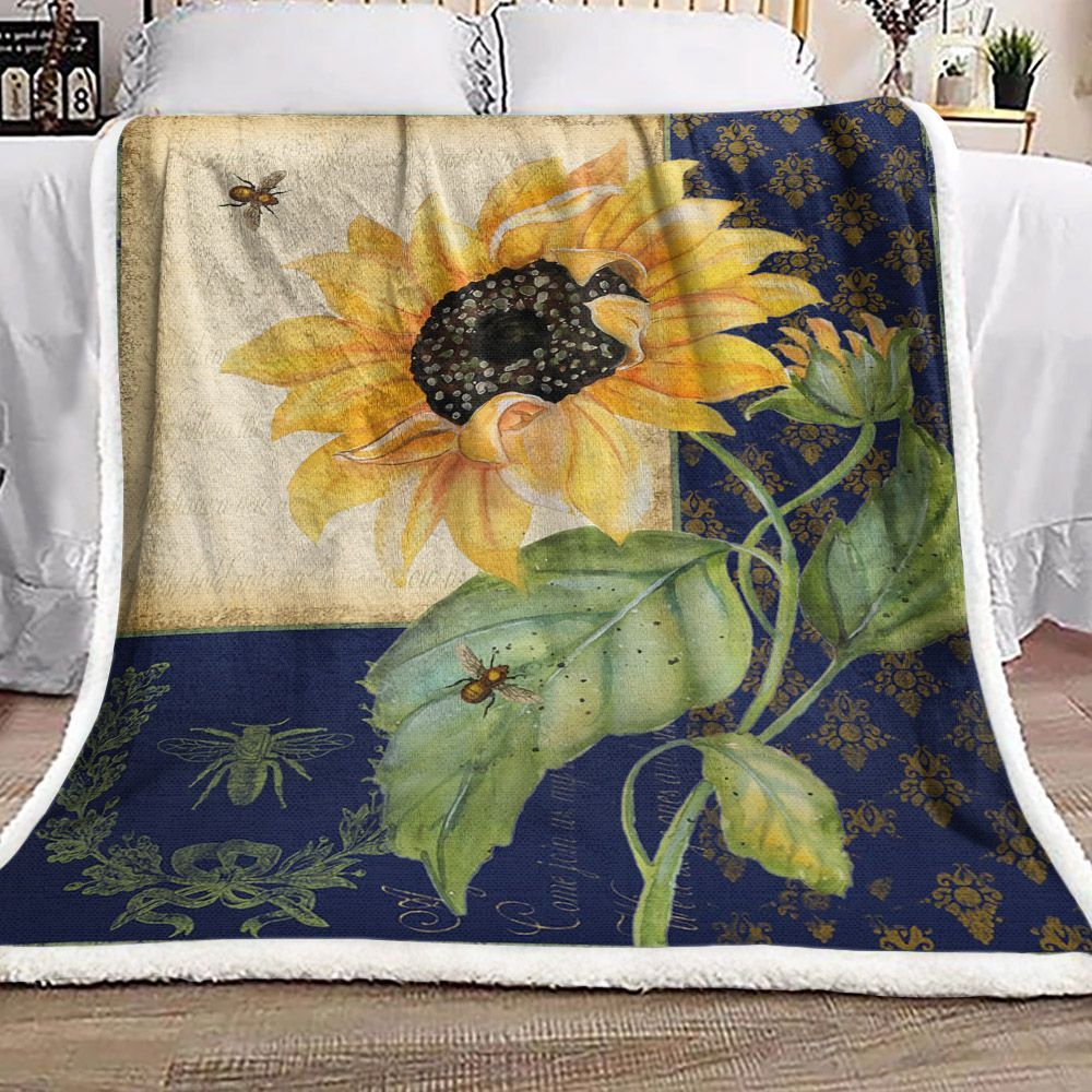 Sunflower Sherpa Fleece Blanket