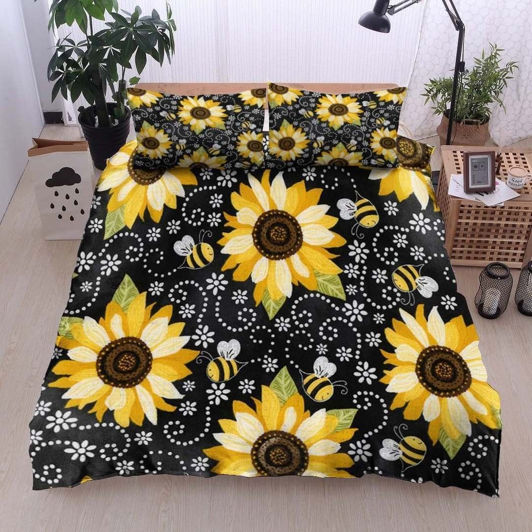 Sunflower Twin Queen King Cotton Bed Sheets Spread Comforter Bedding Set