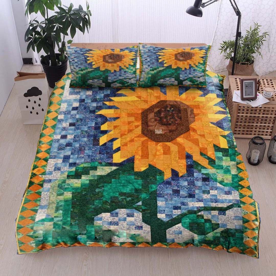 Sunflower Twin Queen King Cotton Bed Sheets Spread Comforter Bedding Set