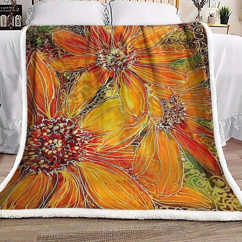 Sunflower Sherpa Fleece Blanket