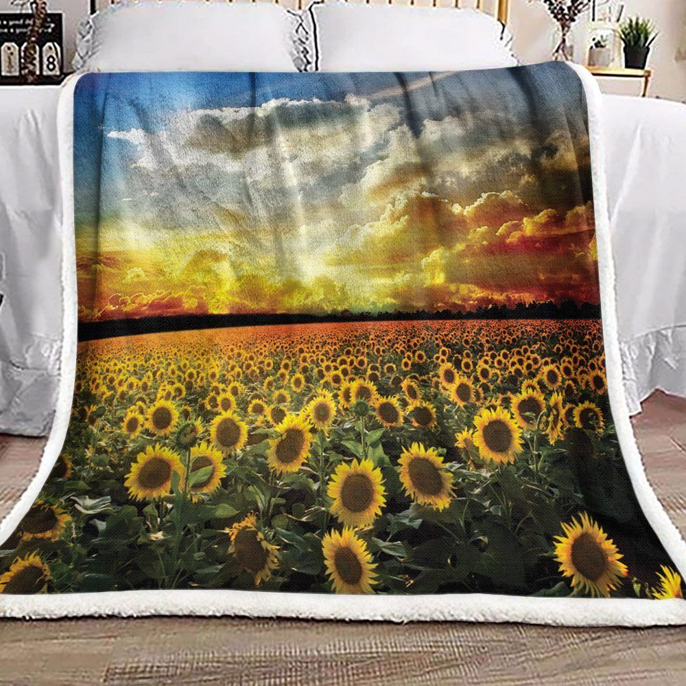 Sunflower Sherpa Fleece Blanket
