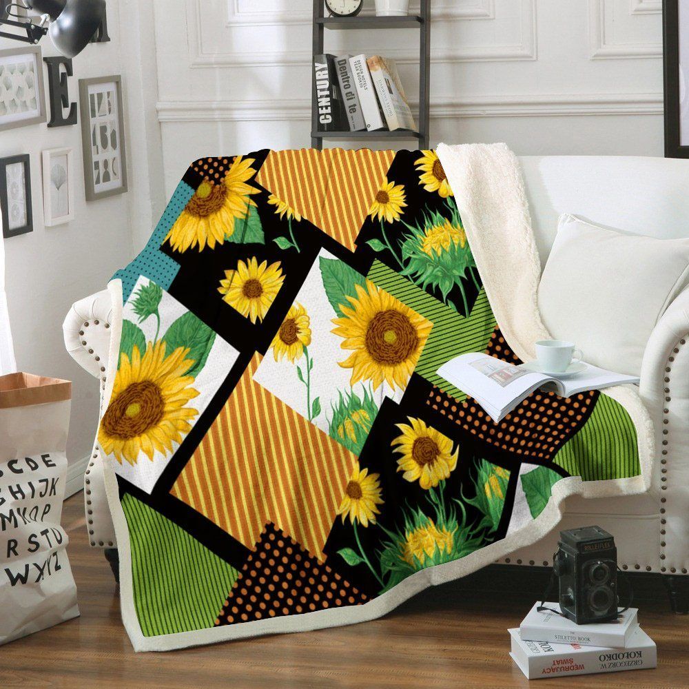 Sunflower Sherpa Fleece Blanket
