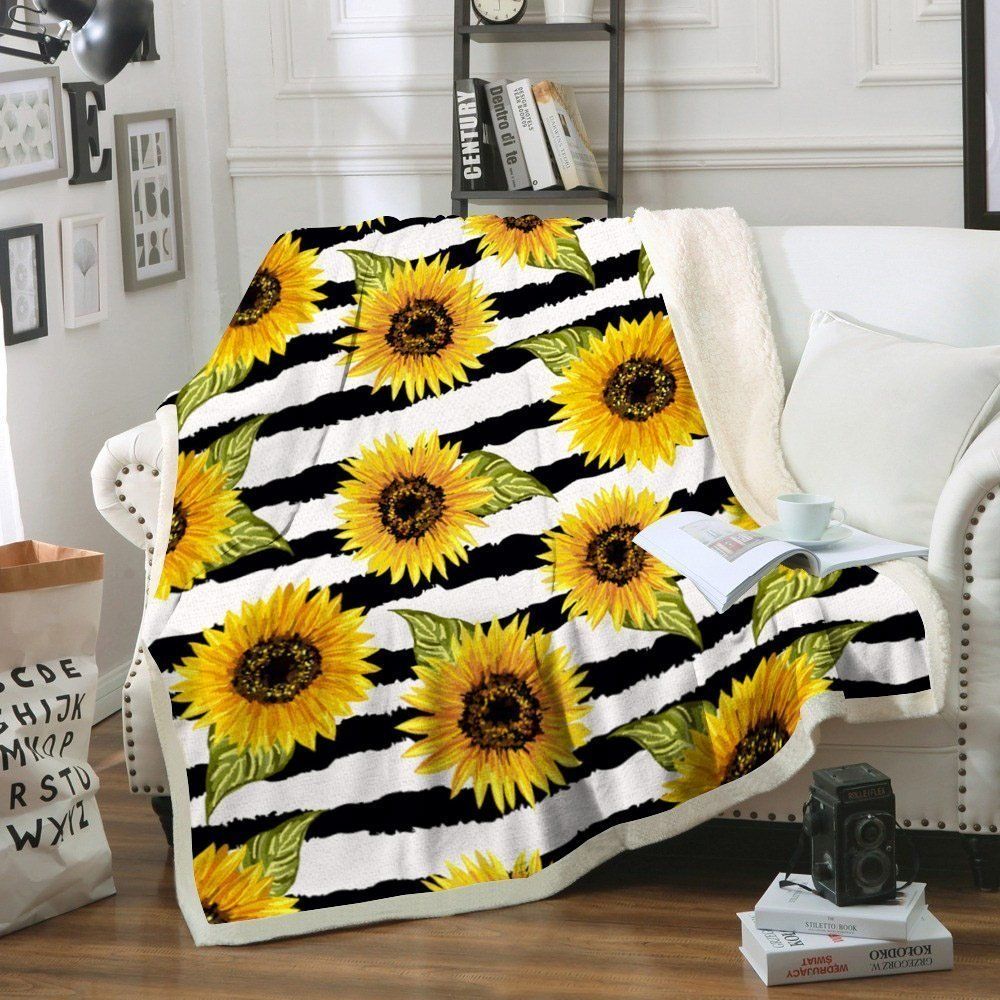 Sunflower Sherpa Fleece Blanket