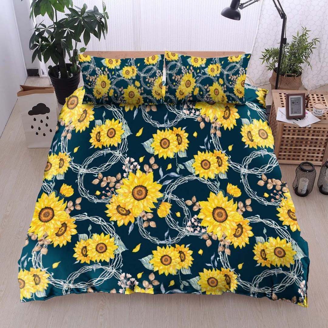 Sunflower Cotton Bed Sheets Spread Comforter Duvet Cover Cotton Bed Sheets Spread Comforter Bedding Set
