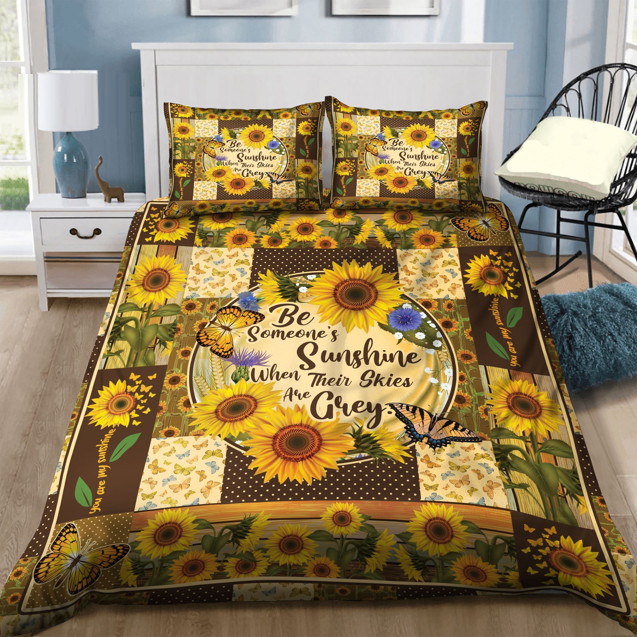 Sunflower Butterfly Bedding Set