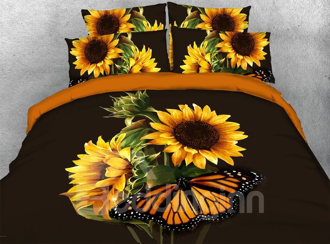 Sunflower Butterfly Bedding Set