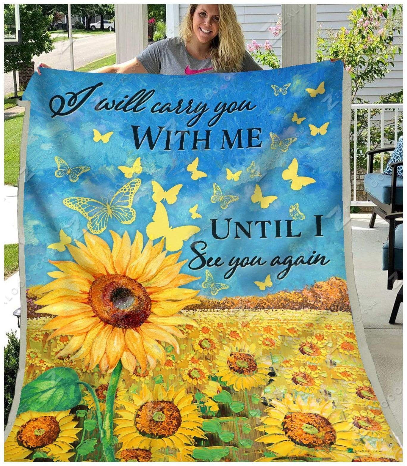 Sunflower Butterfly See You Again Sherpa Fleece Blanket