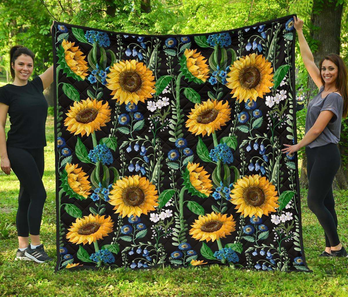 Sunflower Cartoon CL12100645MDQ Quilt Blanket