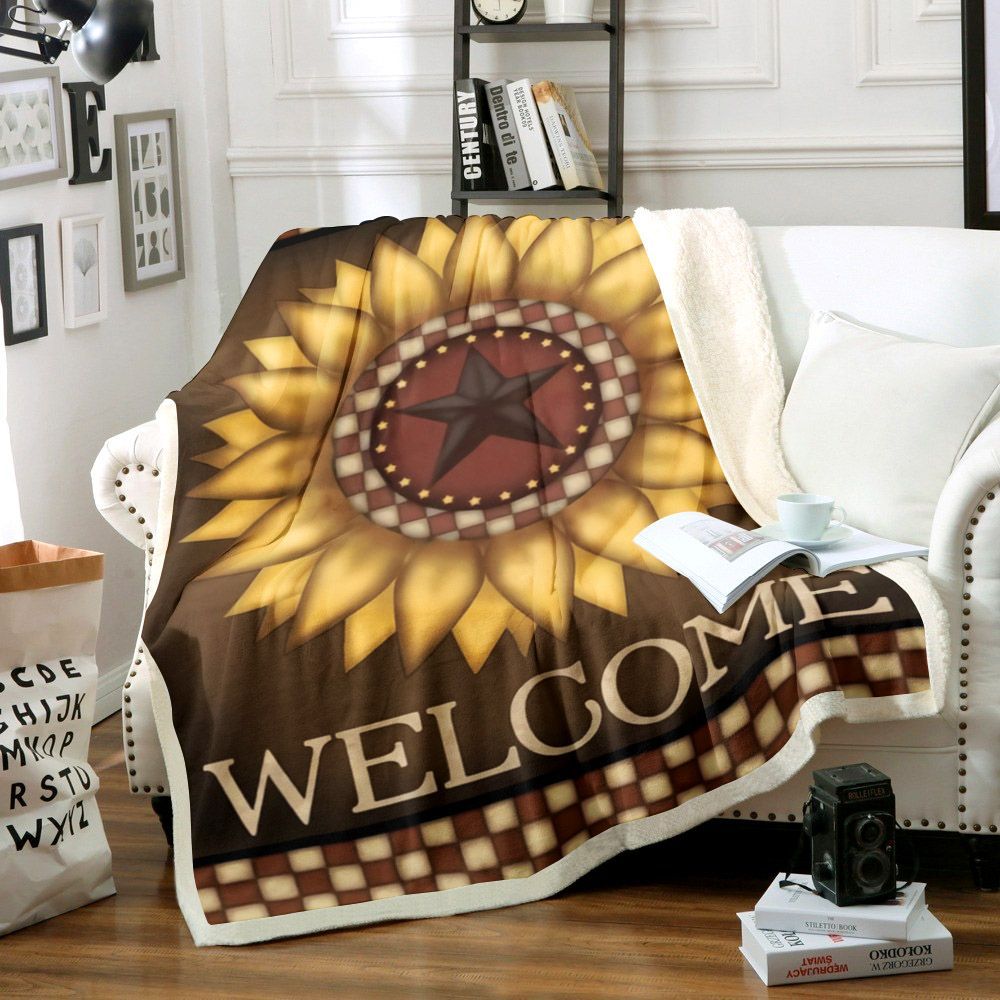 Sunflower Sherpa Fleece Blanket