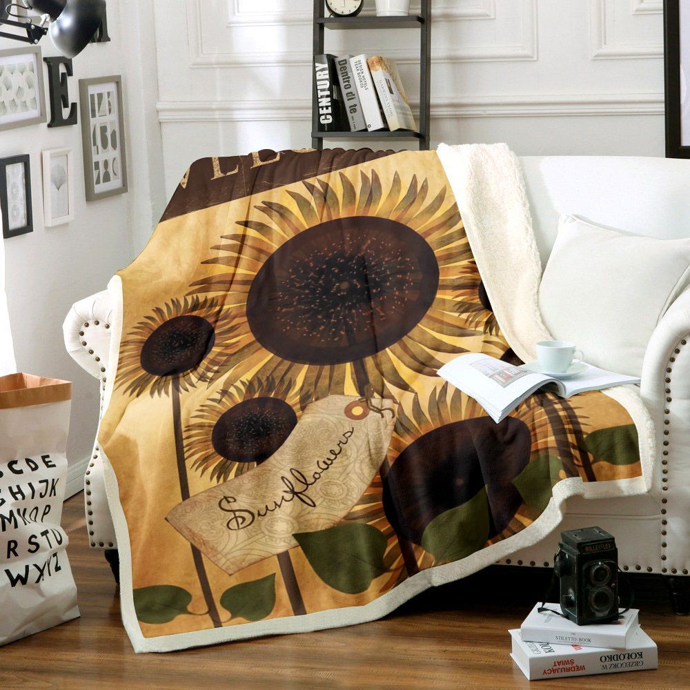 Sunflower Sherpa Fleece Blanket